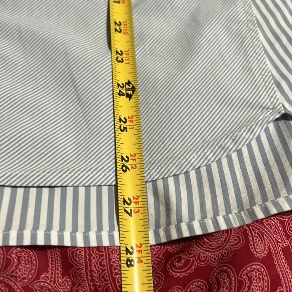 J.JILL classic button up tunic. Gray /white stripe. Size medium. - Picture 9 of 9